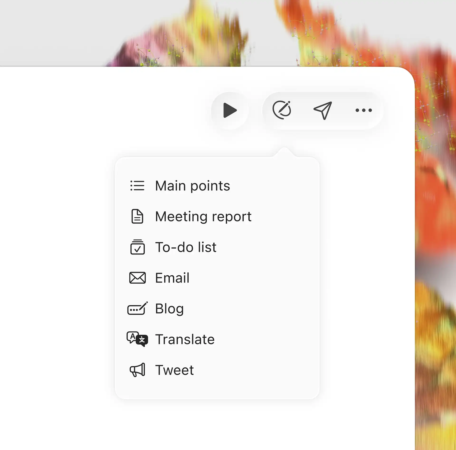 Ask AI interface