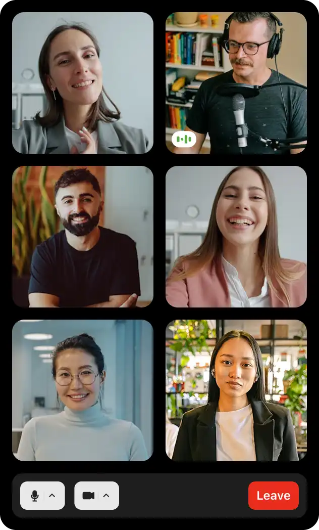 Mobile/Tablet Video call mockup grid