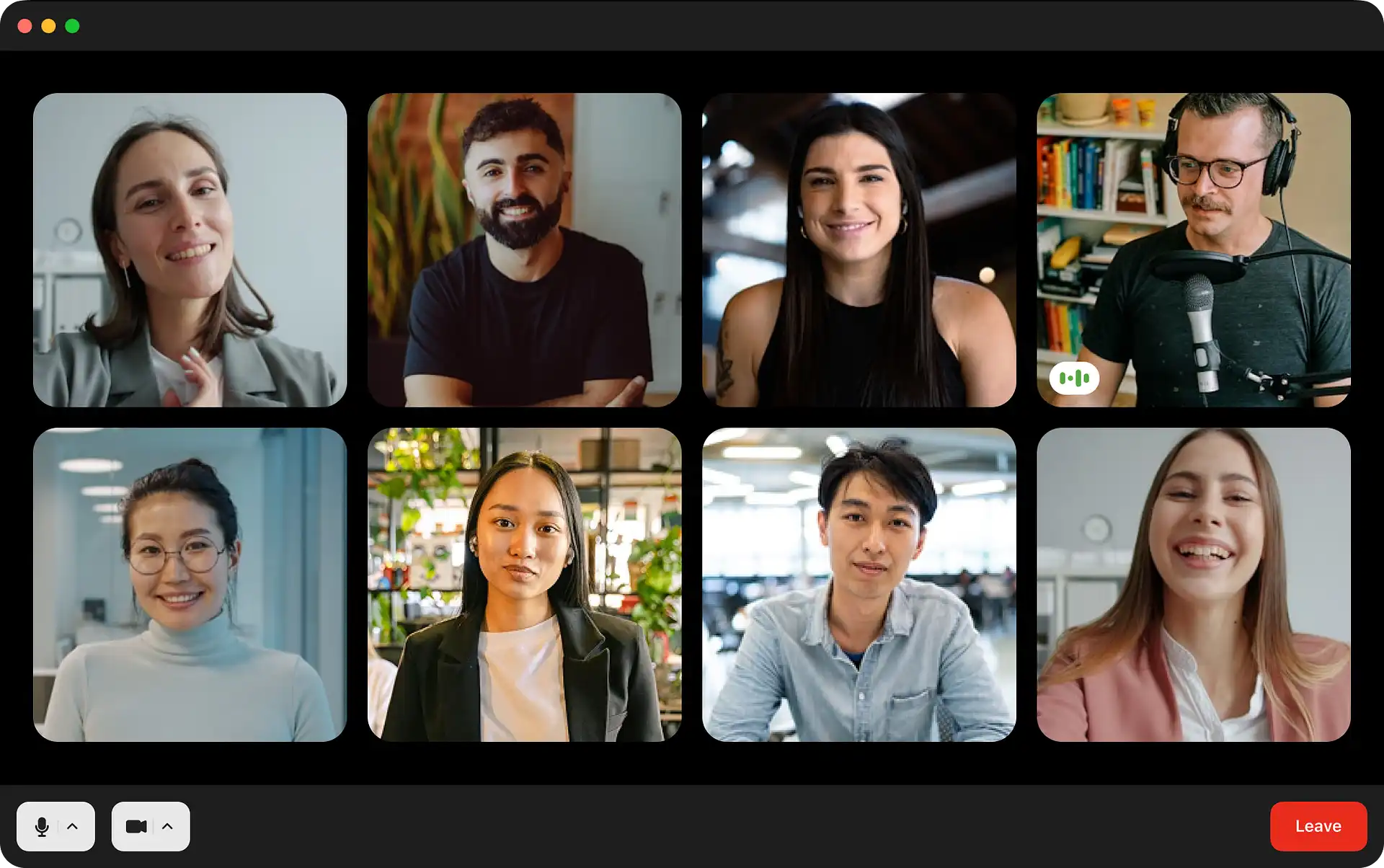 Desktop Video call mockup grid